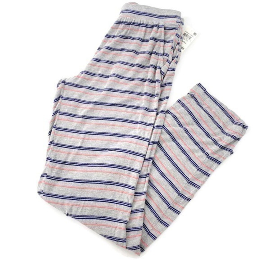 Jenni Striped Jersey Pajama Pants-Gray Size XS